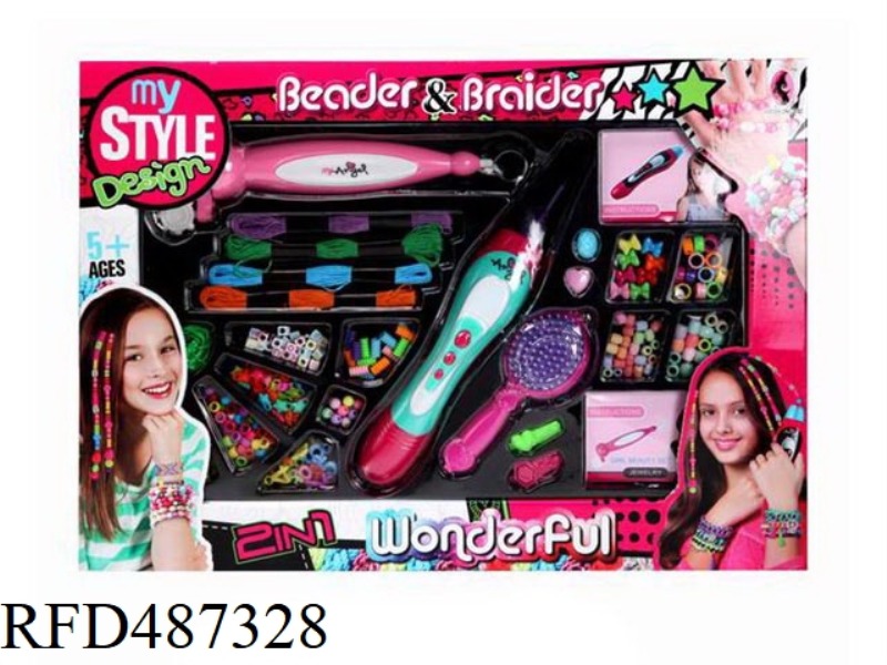 2 IN 1 BRAIDED HAIR COMBINATION JEWELRY SET