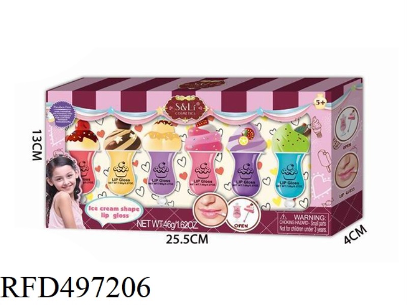 6 ICE CREAM LIP GLOSS SET