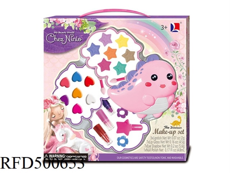 PINK DINOSAUR THREE LAYER MAKEUP SET