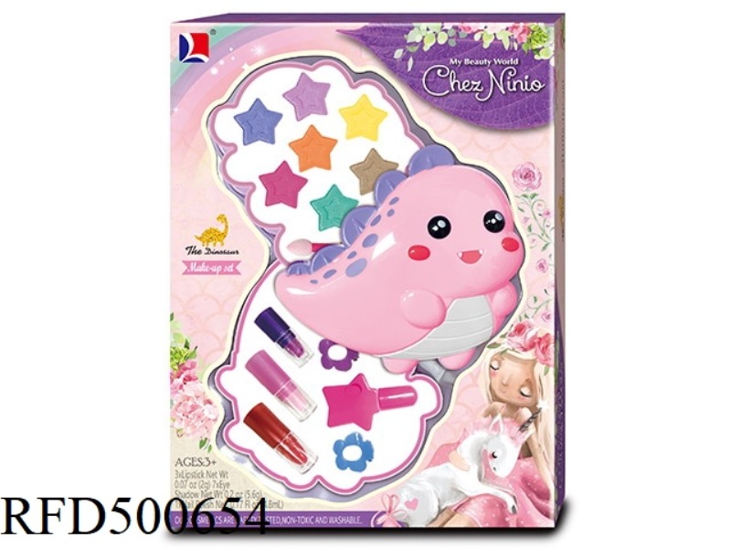 PINK DINOSAUR TWO-LAYER MAKEUP SET