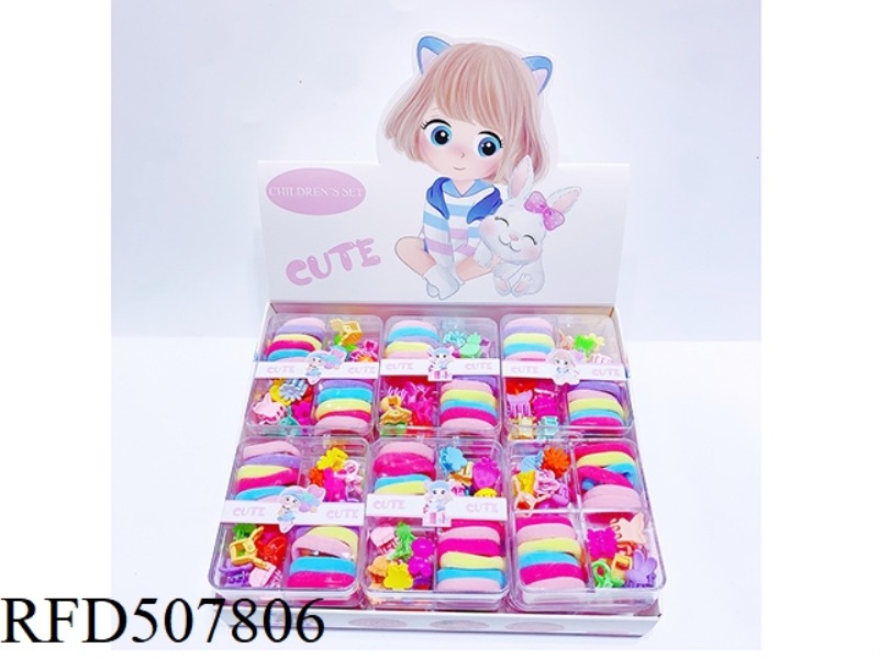 TIE HAIR TENDON + GRAB HAIRPIN 12PCS
