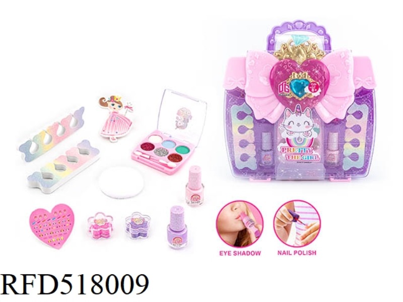 CHILDREN'S MAKEUP ACCESSORIES SUITCASE MANICURE GROOMING HOME DIY SET