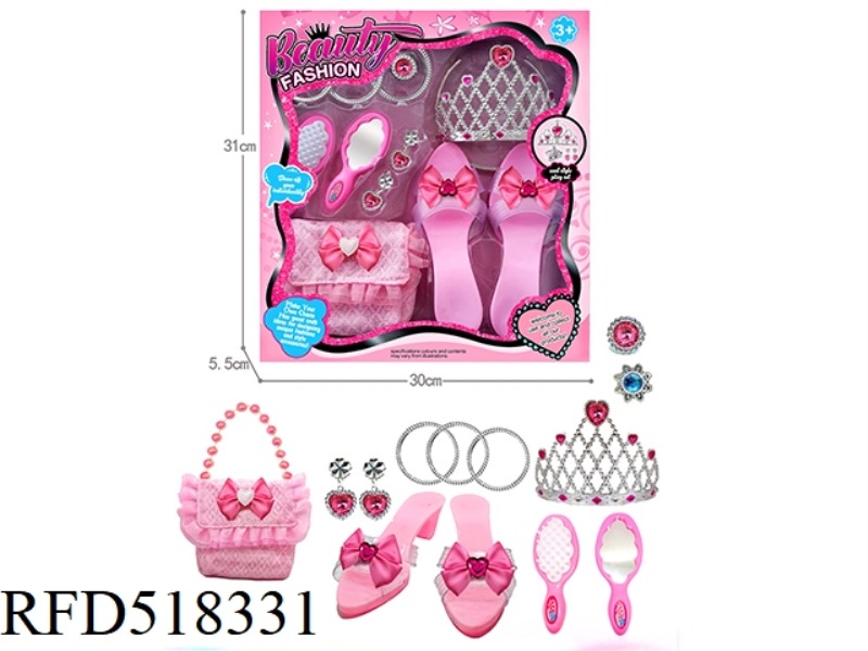 PRINCESS HIGH HEELS CROWN HANDBAG COMB MIRROR JEWEL ACCESSORIES ACCESSORIES SET
