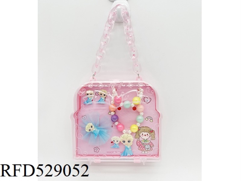GIRL'S JEWELRY HANDLE BOX SET (NECKLACE + BRACELET + STUD + HAIRPIN + RING) ICE PRINCESS