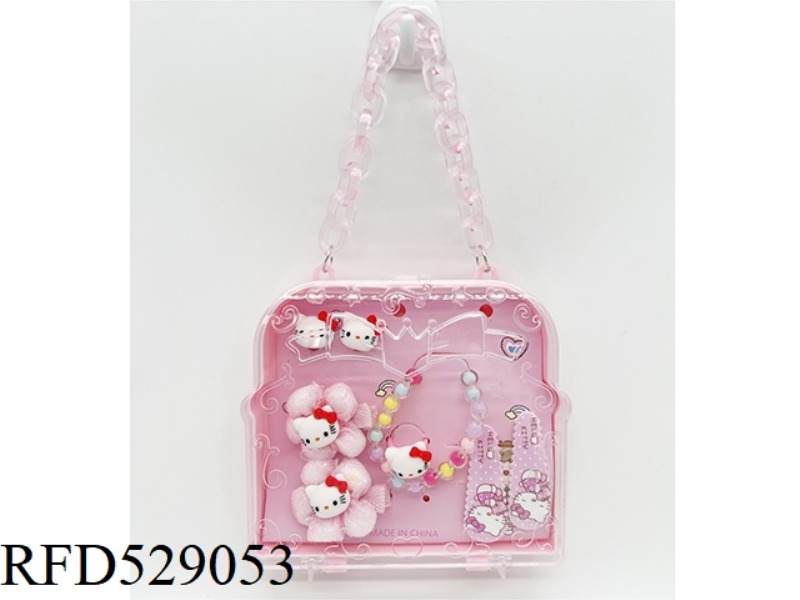 GIRL ACCESSORIES CLUTCH BOX SET (BRACELET + STUD + BOBBY PIN +BB BOBBY PIN + RING) HELLOKITTY