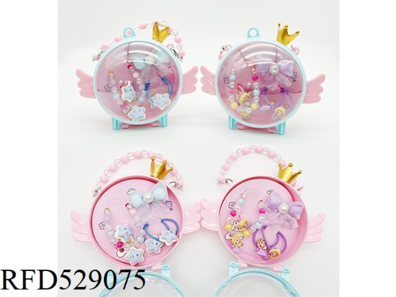 GIRL ACCESSORIES ANGEL HAND CASE SET (BRACELET + HAIRPIN + STUD + RING)