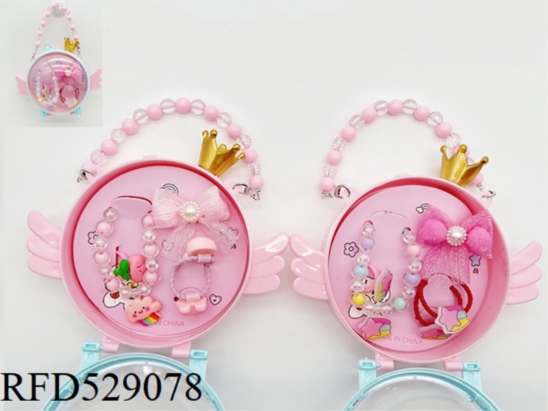 GIRL'S ACCESSORIES ANGEL HAND BOX SET (BRACELET + HAIRPIN + HAIR ROPE + RING)