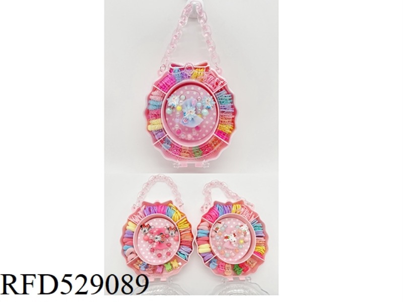 GIRL'S JEWELRY HANDBAG SET (BRACELET + HAIRPIN + EARDROP + HAIR ROPE)