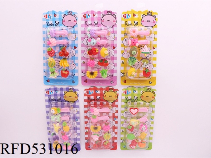 PLAY HOUSE CHILDREN'S RING HAIRPIN ORNAMENT SET