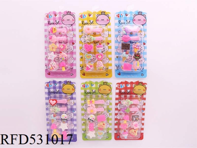 PLAY HOUSE CHILDREN'S RING HAIRPIN ORNAMENT SET