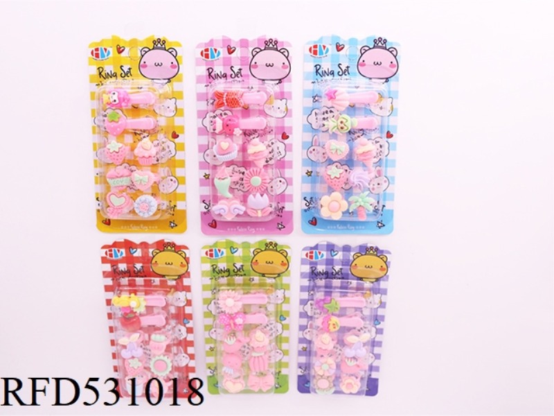 PLAY HOUSE CHILDREN'S RING HAIRPIN ORNAMENT SET