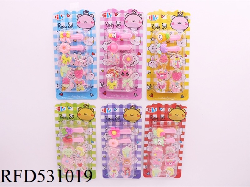 PLAY HOUSE CHILDREN'S RING HAIRPIN ORNAMENT SET