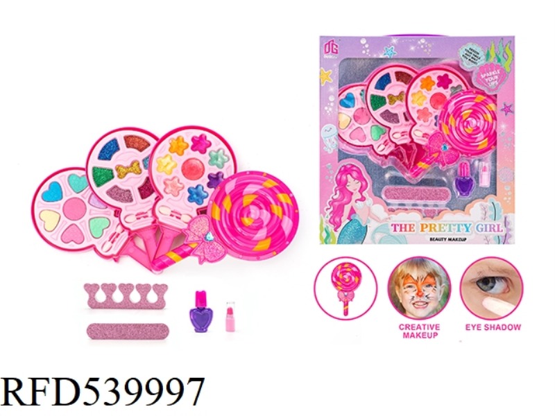 JEWELRY MANICURE GROOMING FAMILY LOLLIPOP DIY THREE-LAYER ROTATING BOX