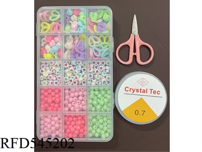 15 GRID BEADED BOX (WITH SCISSORS + WIRE BOX)