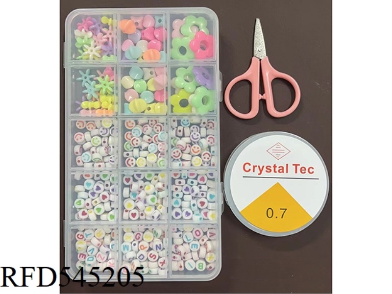 15 GRID BEADED BOX (WITH SCISSORS + WIRE BOX)