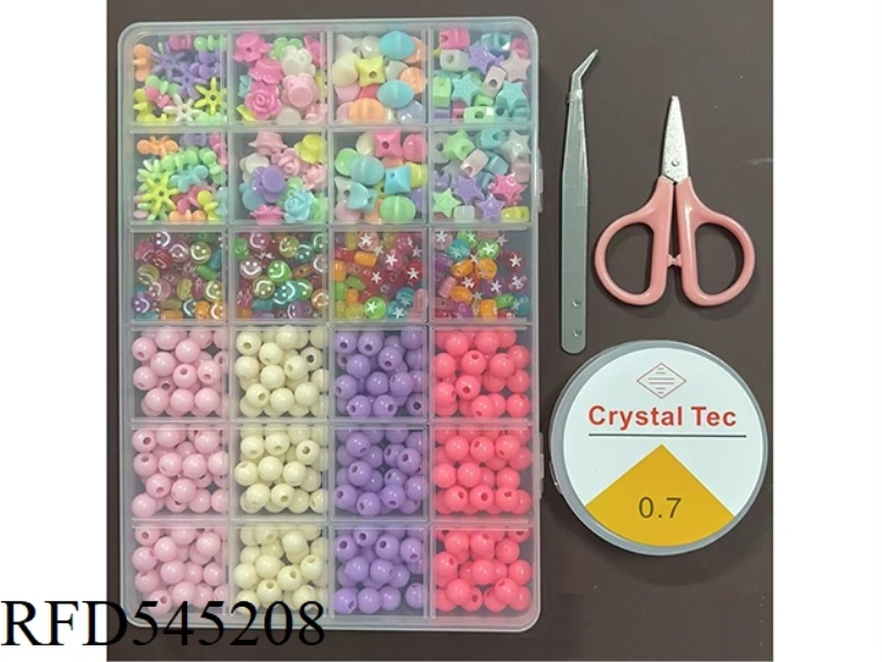 24 GRID BEADED BOX (WITH SCISSORS + THREAD BOX + CLIP)