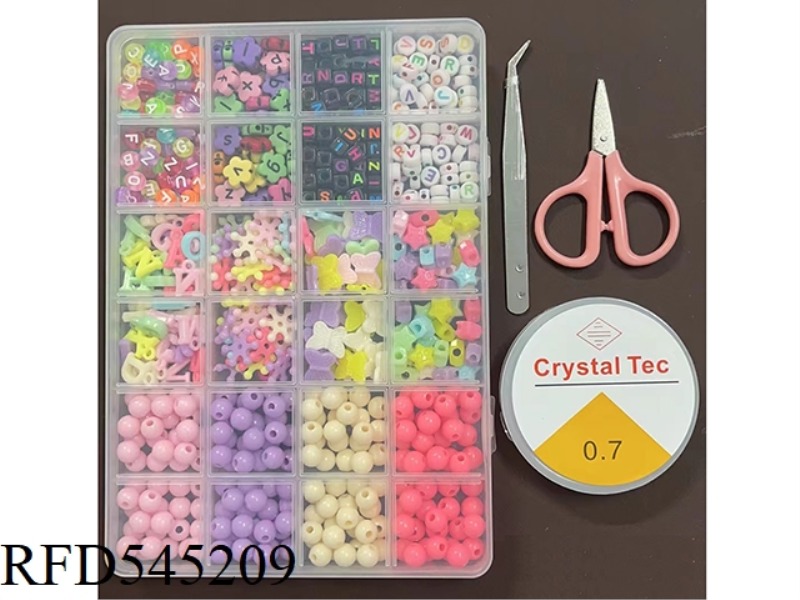 24 GRID BEADED BOX (WITH SCISSORS + THREAD BOX + CLIP)