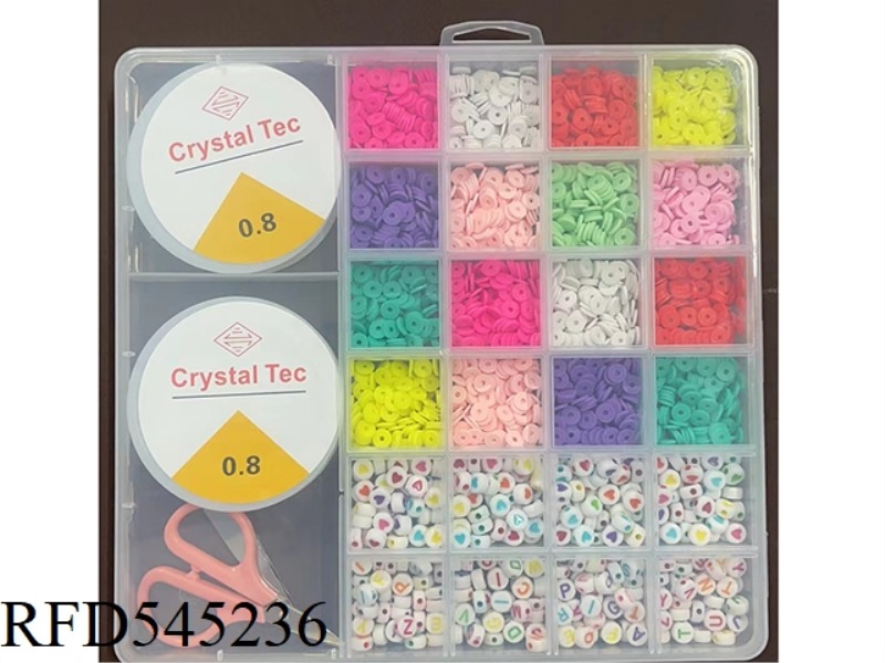 2 LARGE 26 SMALL POLYMER CLAY + ORDINARY BEAD BEAD BOX