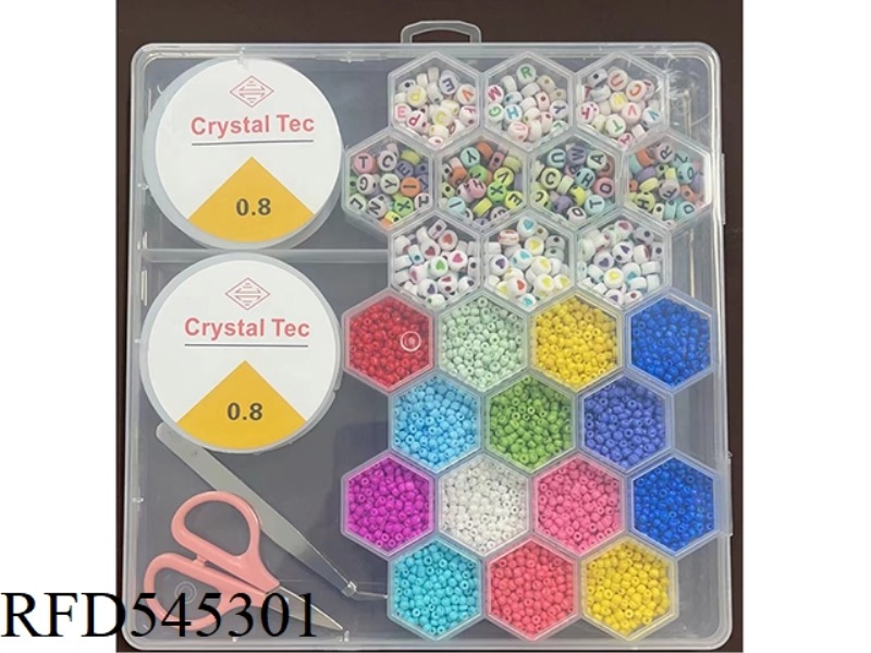 24 CELL BEEHIVE BEADING BOX (LETTER BEADS + BEADS)