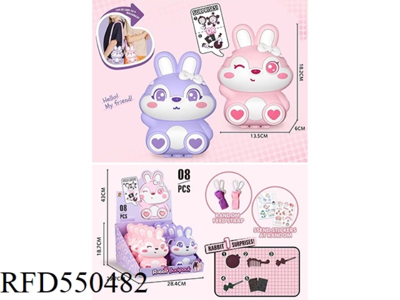 JEWELRY BACKPACK RABBIT 8PCS