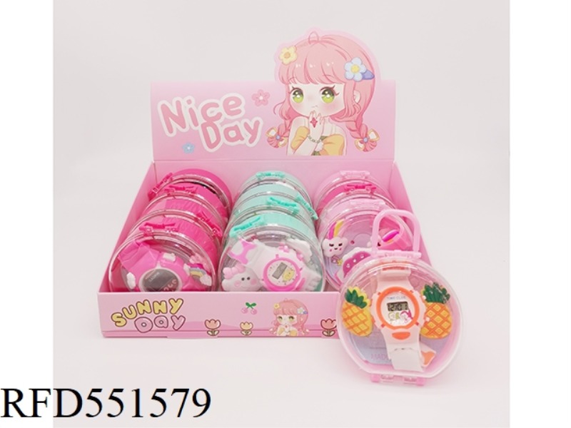 GIRLS' ACCESSORIES: ELECTRONIC WATCH + HAIR TIE 12PCS
