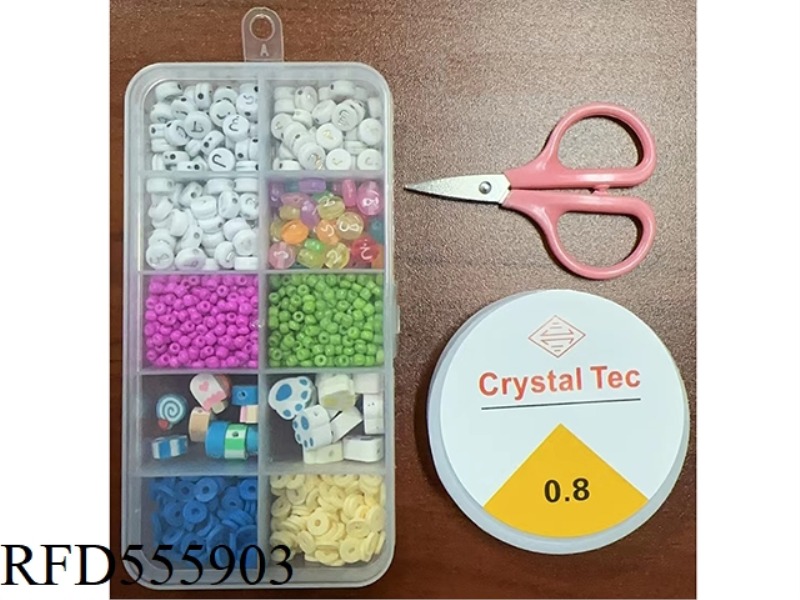 AVEN 10 GRID POLYMER CLAY + FILM BEADED BOX (WITH SCISSORS + WIRE BOX)
