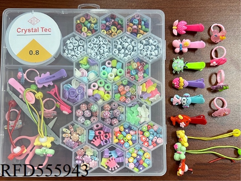AVEN 26 GRID 2 LARGE GRID HONEYCOMB BEADED BOX (WITH HAIRPIN + RING + RUBBER BAND + WIRE BOX + SCISS