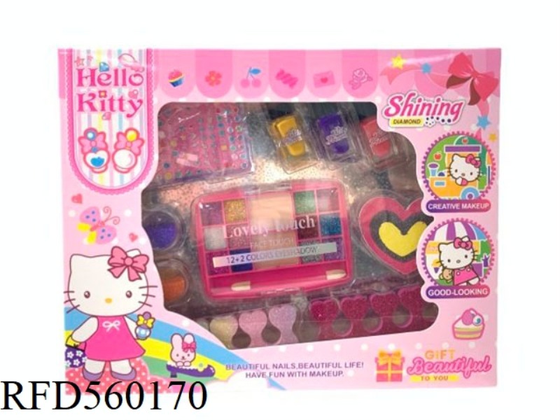 KITTY CAT NAIL POLISH SET GIRLS PLAY HOUSE MAKEUP TOY DIY NAIL PATCH