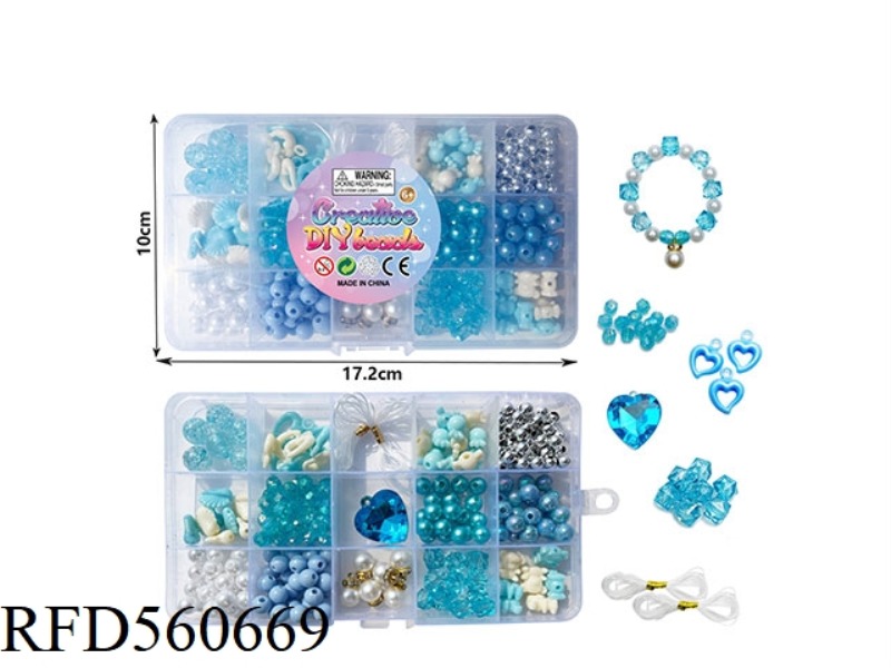 15 GRID DIY BEAD BOX (BLUE ICE AND SNOW THEME)