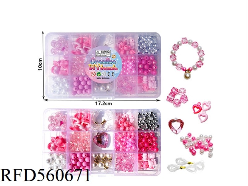 15 GRID DIY BEAD BOX (PINK)