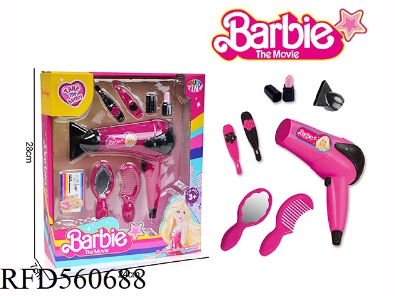 BARBIE NEW BARBIE SERIES GIRLS ELECTRIC HAIR DRYER HAIRDRESSING ACCESSORIES TOY SET