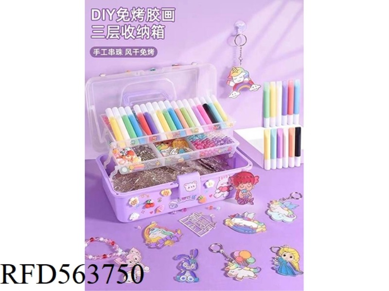 GOLKA PLASTIC PAINTING BEADED 144 PIECES STORAGE BUCKET