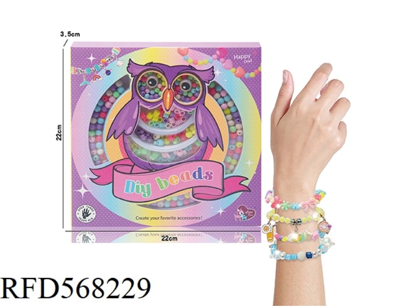 OWL DIY BEADING (MACARON COLORED BEADS)