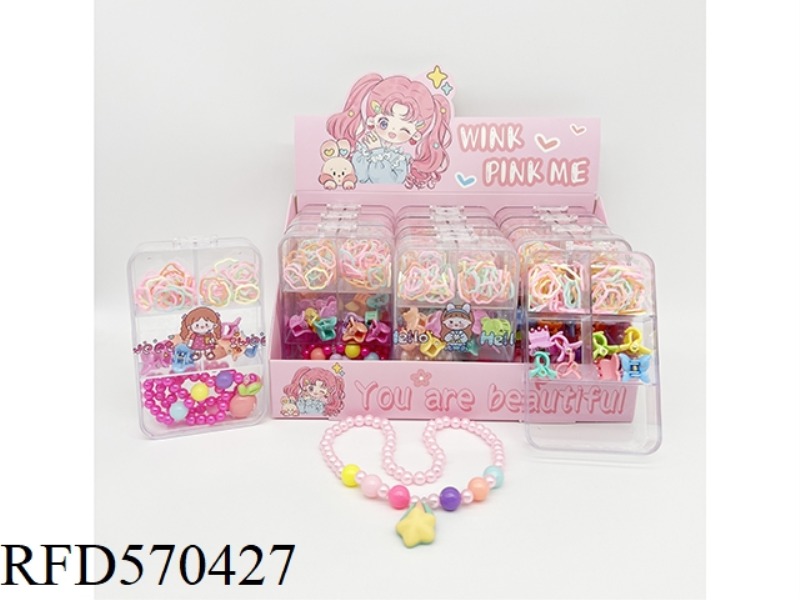 GIRLS' ACCESSORIES: BAND + HAIRPIN + NECKLACE 12PCS