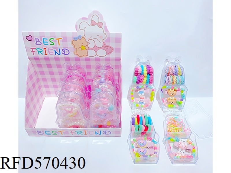 RABBIT BOX ACCESSORIES (BRACELET + BOBBY PIN + HAIR TIE) 12PCS