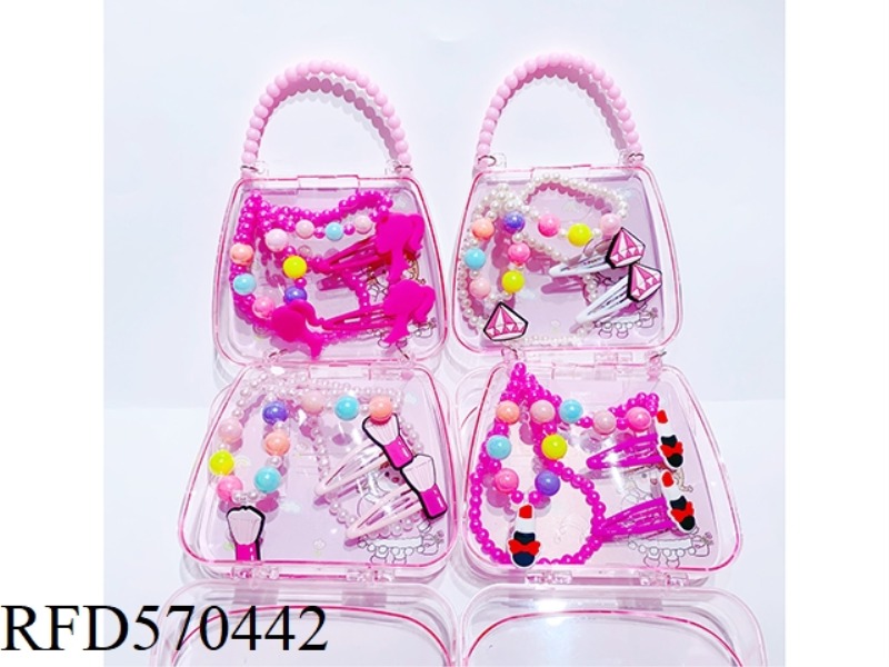 HANDBAG ACCESSORIES SET (NECKLACE + BRACELET + BOBBY PIN) BARBIE