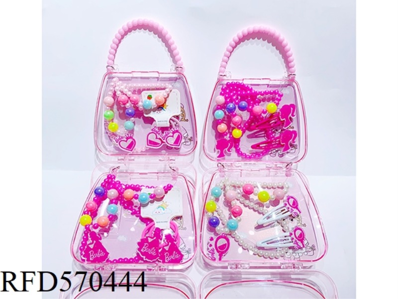 HANDBAG ACCESSORIES SET (NECKLACE + BRACELET + HAIR TIE/BOBBY PIN) BARBIE