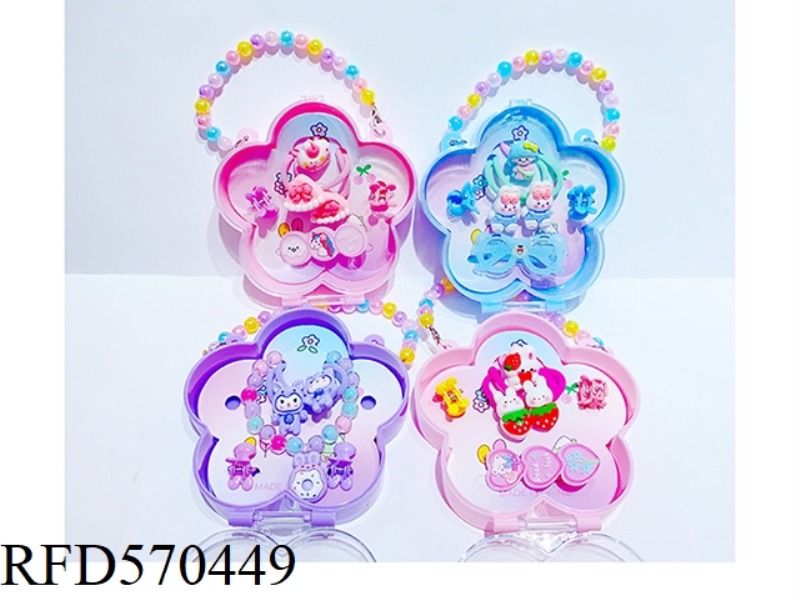 SHELL BOX JEWELRY SET (BRACELET + HAIR TIE + CLIP)