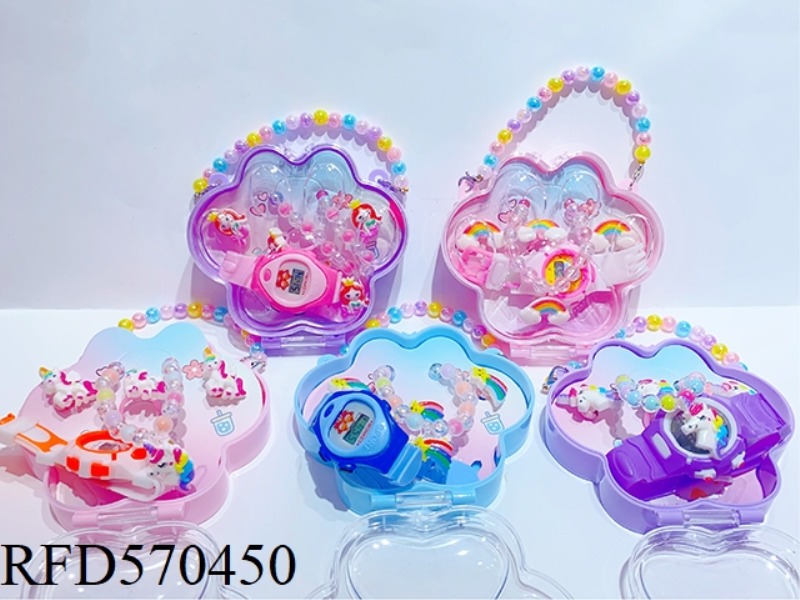 SHELL BOX JEWELRY SET (BRACELET + HAIR TIE + WATCH)