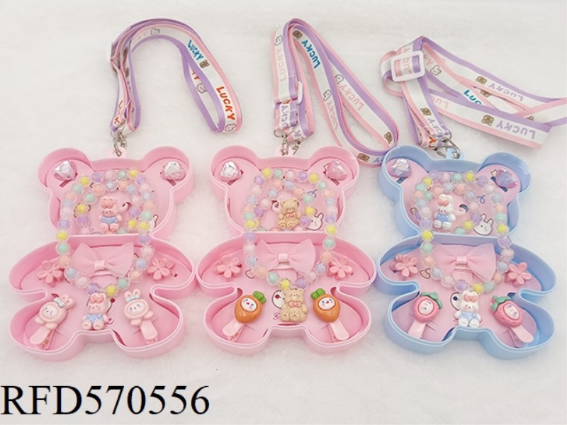 BEAR BOX JEWELRY SET WITH SUSPENDERS