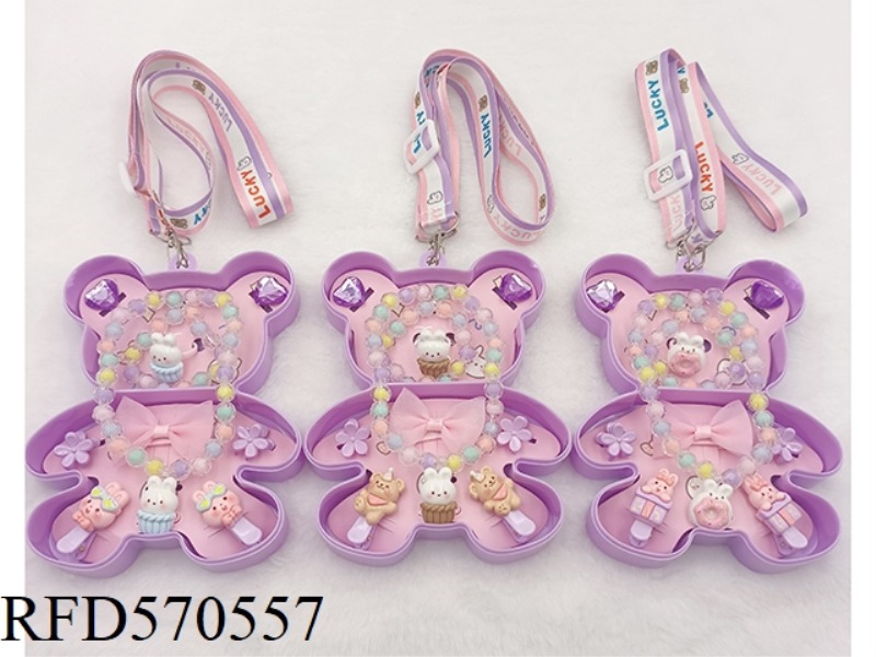 BEAR BOX JEWELRY SET WITH SUSPENDERS