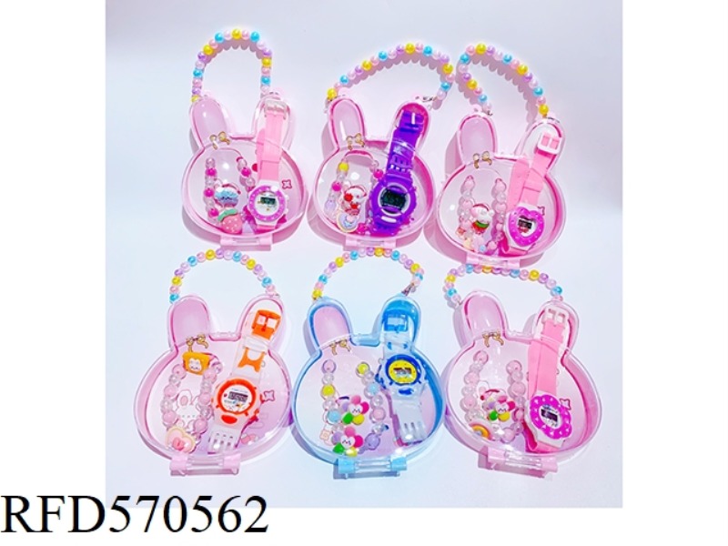 BUNNY BOX JEWELRY SET WATCH