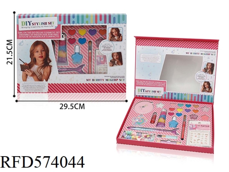 GIRLS JEWELRY MAKEUP BEADED SET