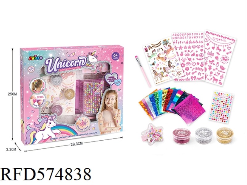 UNICORN DIY TATTOO KIT + HAIRPIN