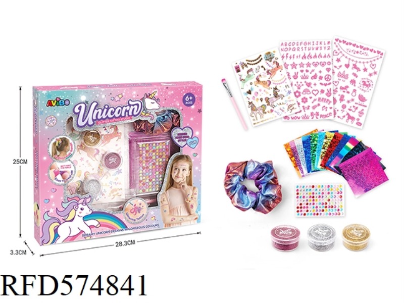UNICORN DIY TATTOO KIT + SCRUNCHIE