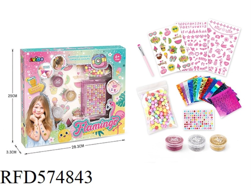 FLAMINGO DIY TATTOO KIT + BEADING