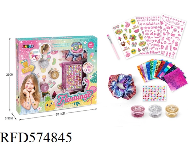 FLAMINGO DIY TATTOO KIT + SCRUNCHIE