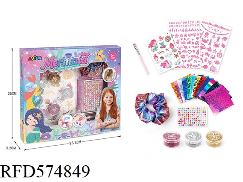MERMAID DIY TATTOO KIT + SCRUNCHIE