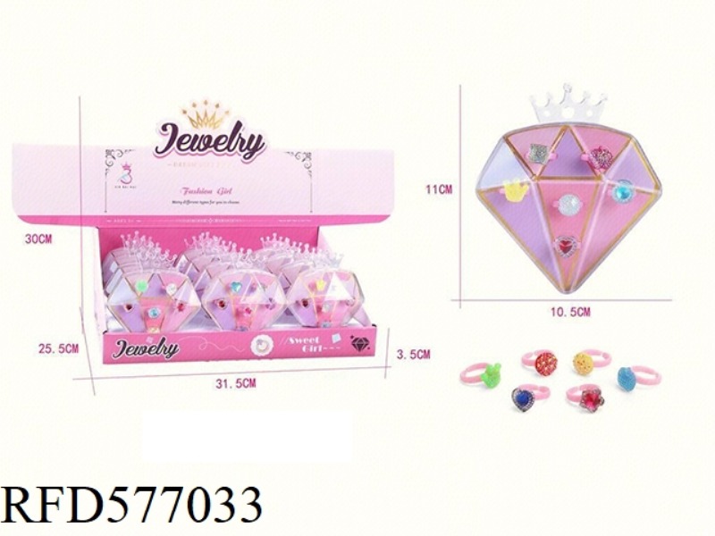 GIRLS' ACCESSORIES - CHILDREN'S GEM RING 12PCS