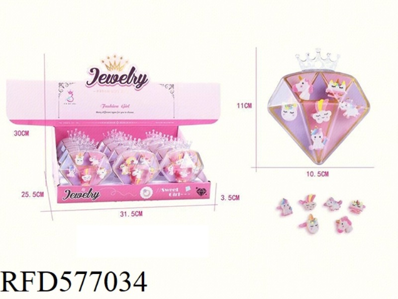 GIRLS' ACCESSORIES - KIDS' UNICORN RING 12PCS